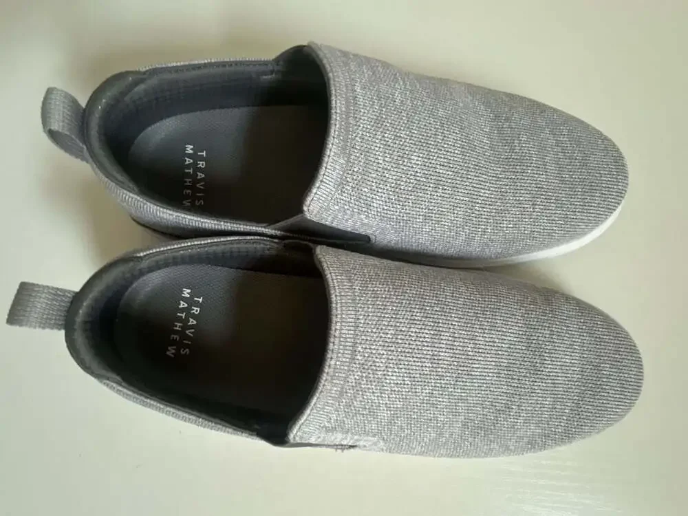 TravisMathew The Daily Knit Grey golf Slip-On Sneakers-10